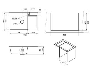 Мойка кухонная Granula 7807, АРКТИК